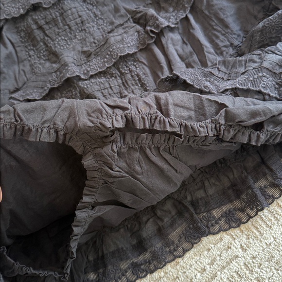 NWT Free People Tiered And True Ruffle Romper Black - Picture 6 of 11